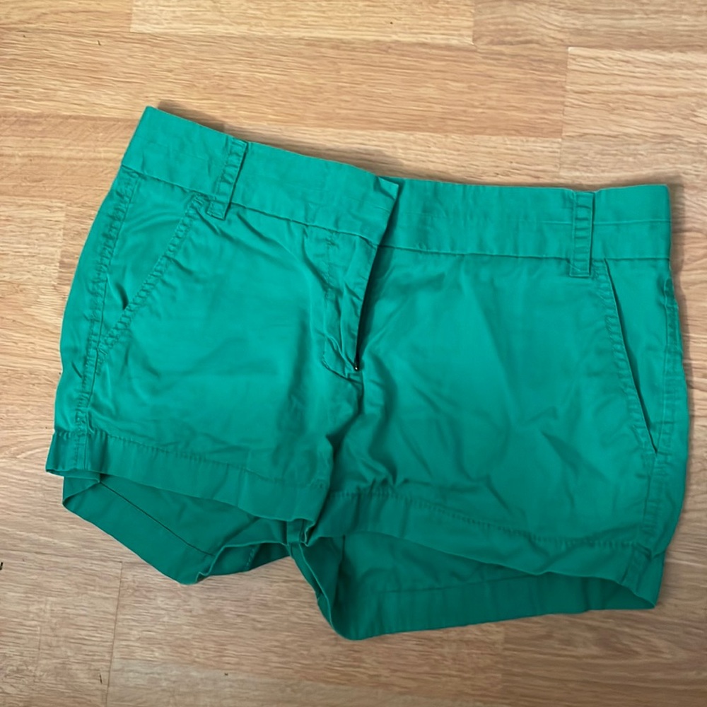 Green j crew chino shorts size 0